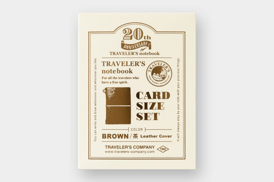 AVAILABLE 23 APRIL . Traveler's Notebook 20th Anniversary Card Set . Brown