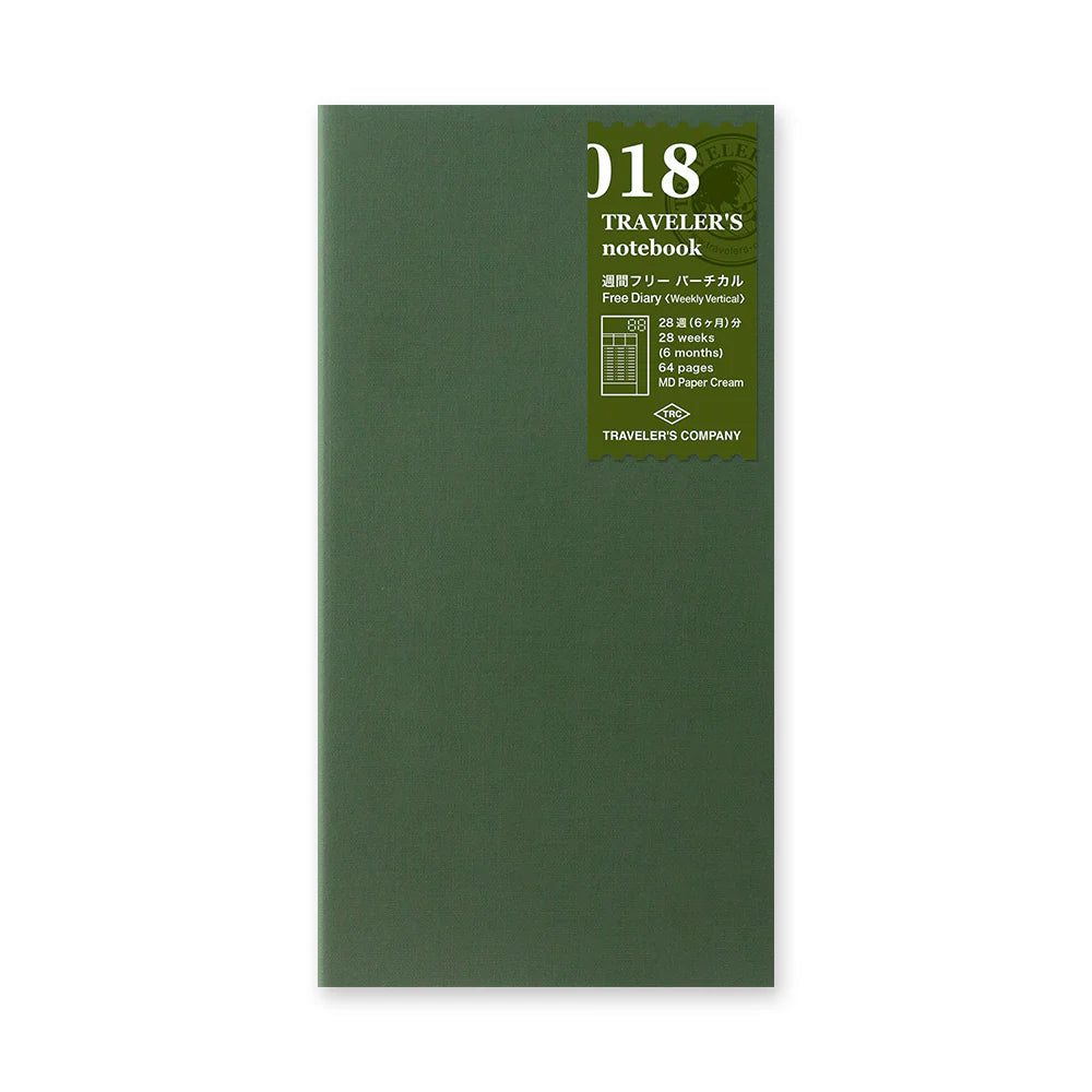 018 Traveler's Notebook Weekly Diary Free, 6 Months . Regular size