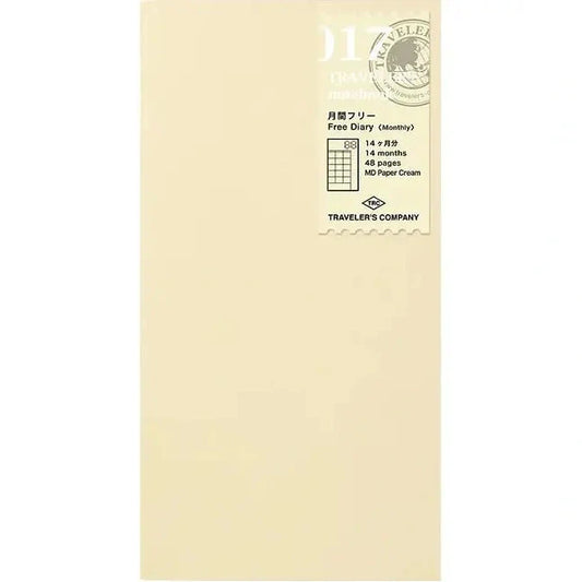 017 Traveler's Notebook Monthly Diary Free . Regular size
