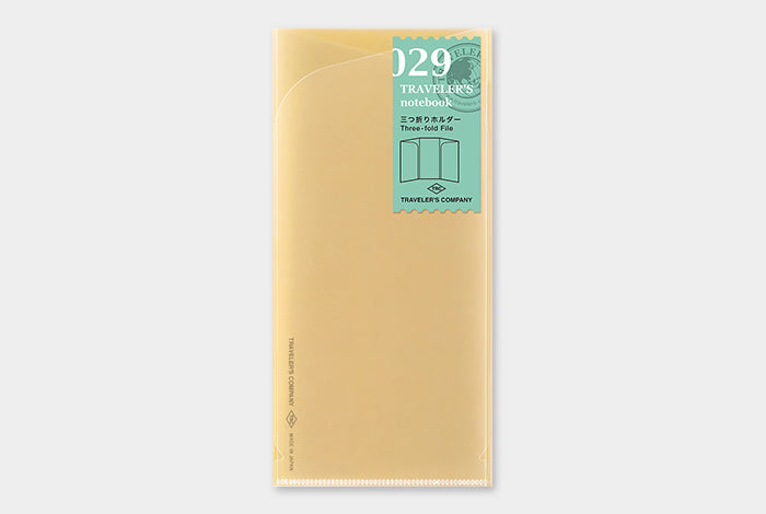 029 Traveler's Notebook Three-fold File . Regular size