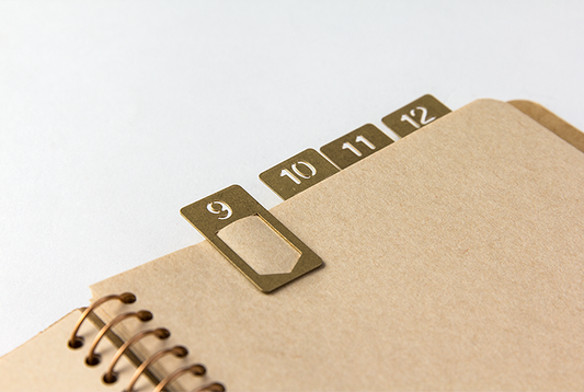 Traveler's Notebook Brass Number Clips