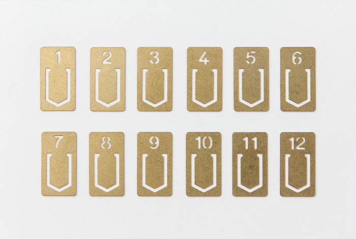Traveler's Notebook Brass Number Clips