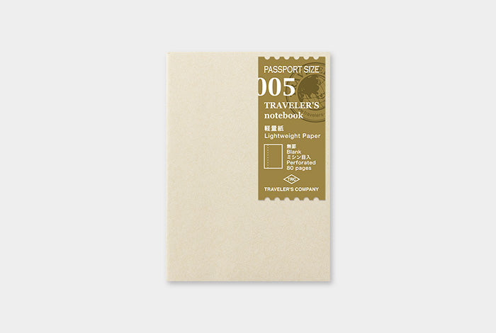 005 Traveler's Notebook Lightweight Paper Refill . Passport size