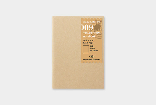 009 Traveler's Notebook Kraft Paper Notebook . Passport size