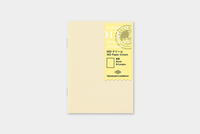 013 Traveler's Notebook MD Cream Paper Notebook . Passport size