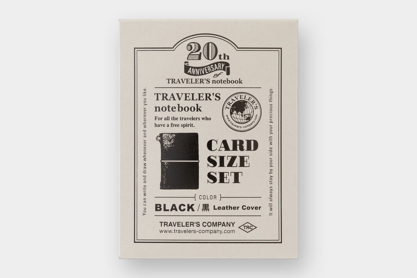 Traveler's Notebook 20th Anniversary Card Set . Black PRESALE