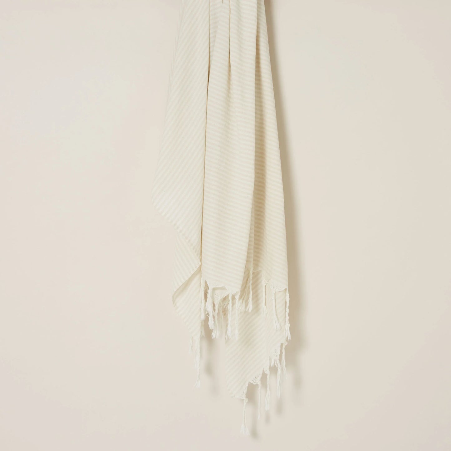 Turkish Cotton Towel . Classic Stripe Beige