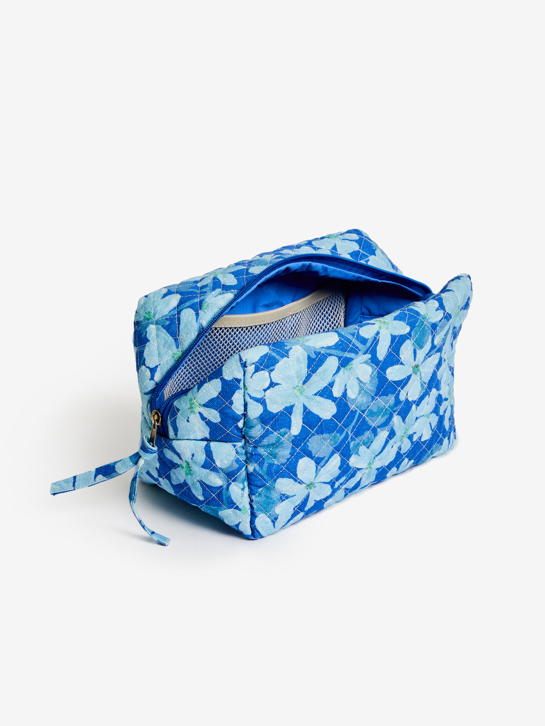 Violet Floral Bathroom Bag . Blue