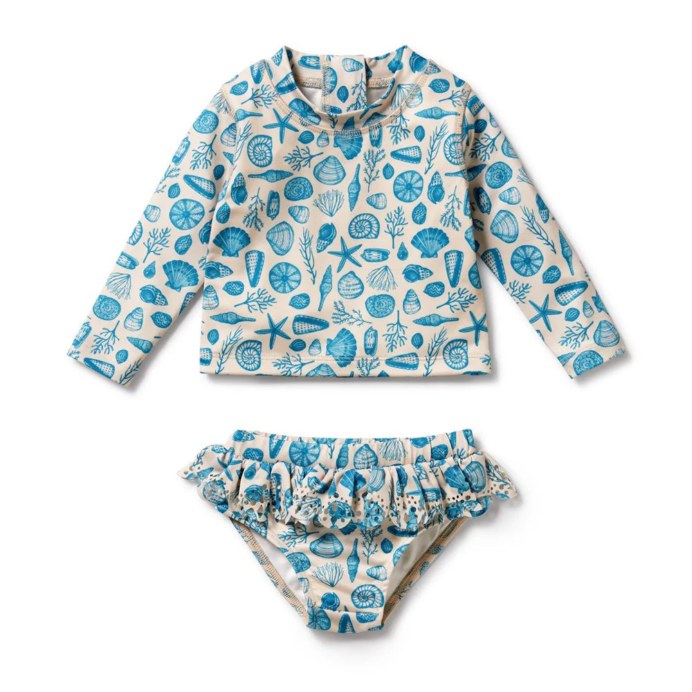 Baby Rashie Swimsuit Set . Shells