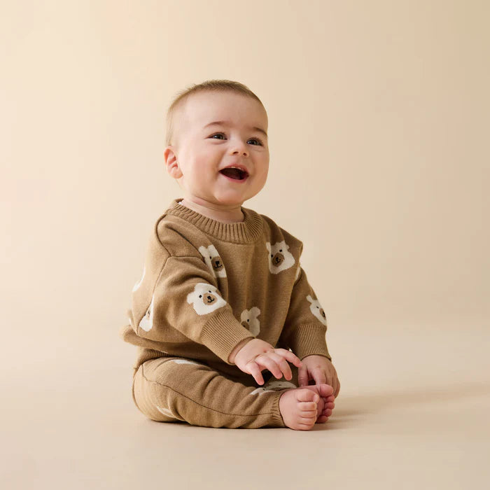 Beary Cute Organic Knitted Jacquard Jumper