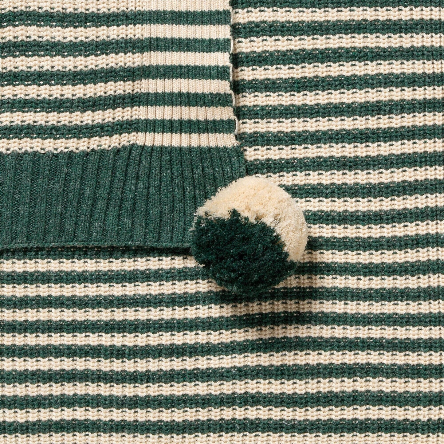 Organic Knitted Bubble Blanket . Clover Stripe
