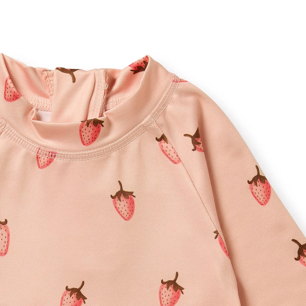 Baby Rashie Swimsuit Set . Strawberry Kisses