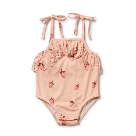Baby Swimsuit . Strawberry Kisses