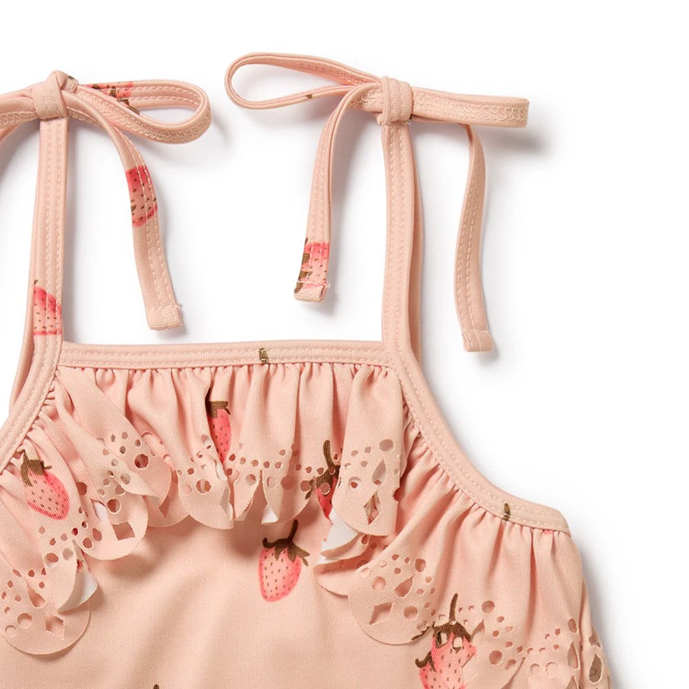 Baby Swimsuit . Strawberry Kisses