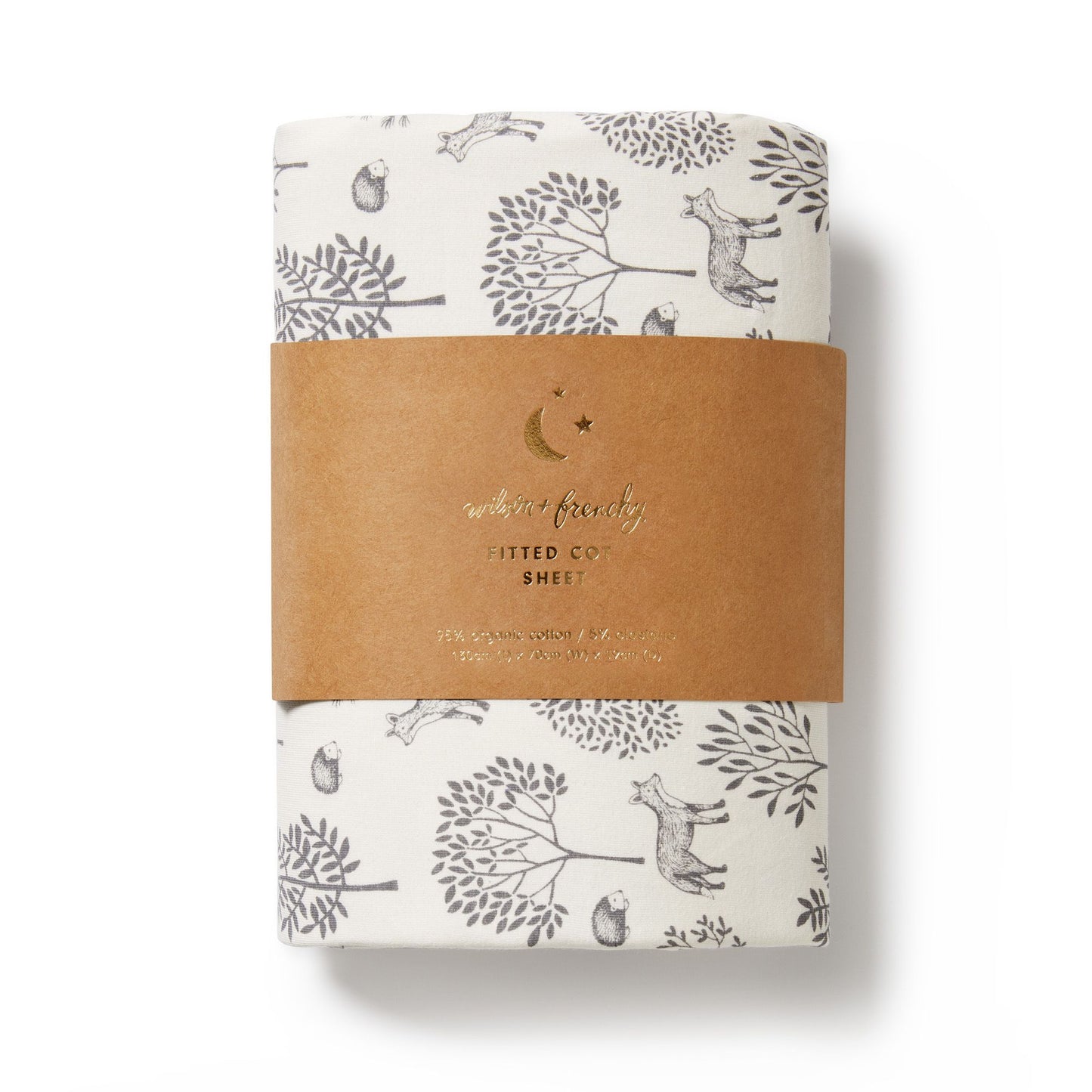 Organic Cotton Fitted Cot Sheet . Woodland