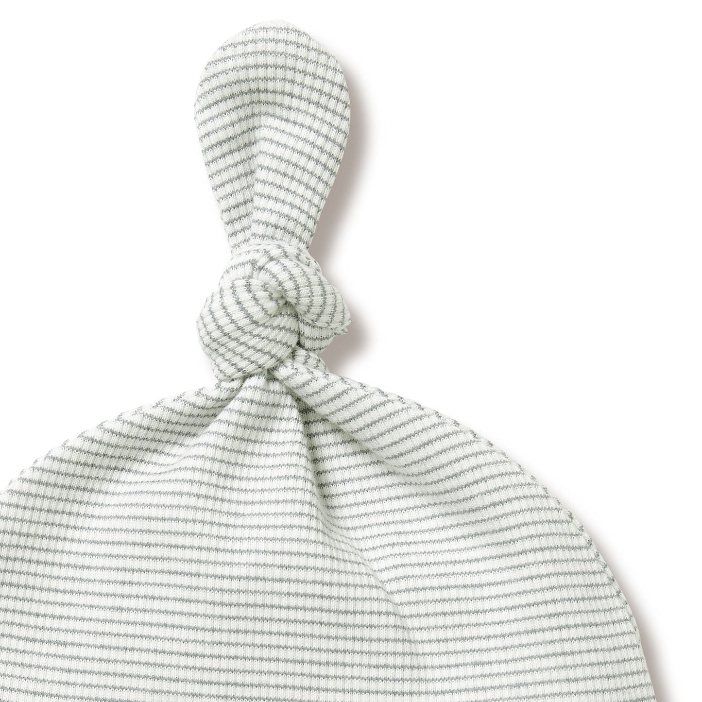 Organic Cotton Knot Hat .  Stripe . Fern