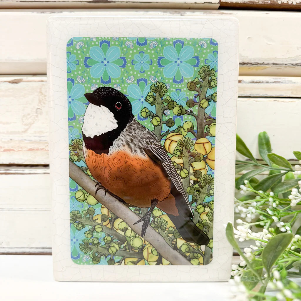 Medi Woodblock . Rufous Whistler  ARRIVING SOON