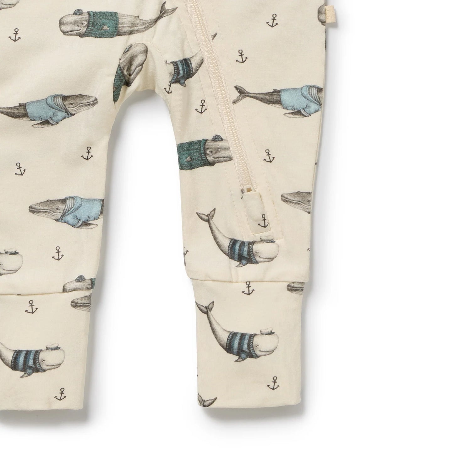 Woolly Whales Organic Cotton Zipsuit