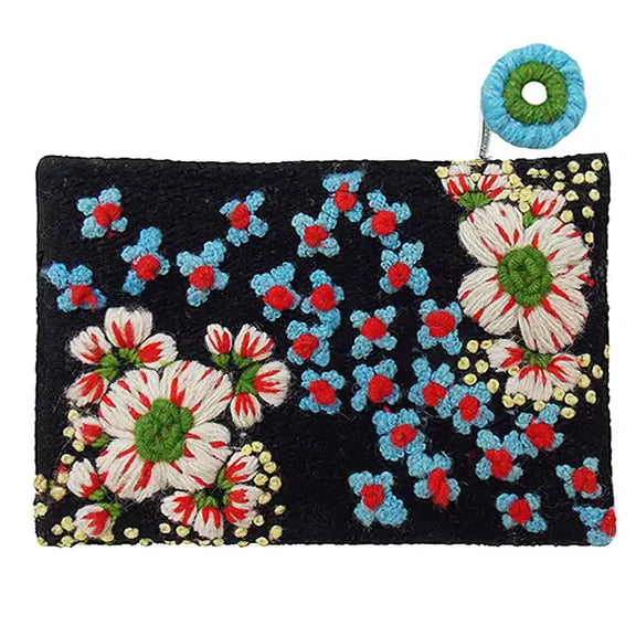 Embroidered Wool Zip Pouch . Forrest Wander