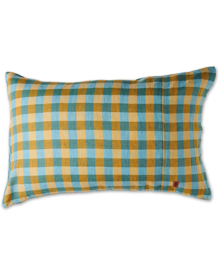 Marigold Tartan pillowcase set. Linen