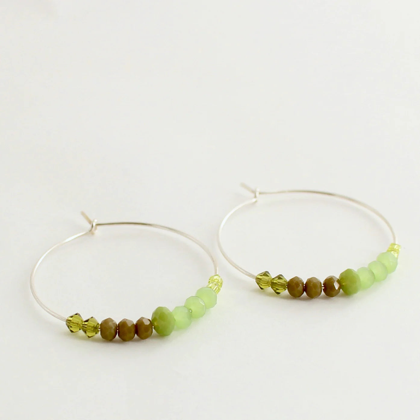 Green Glass Bead Earrings