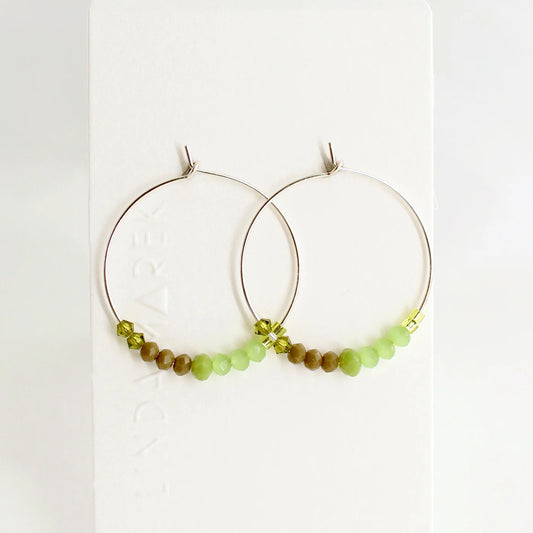 Green Glass Bead Earrings