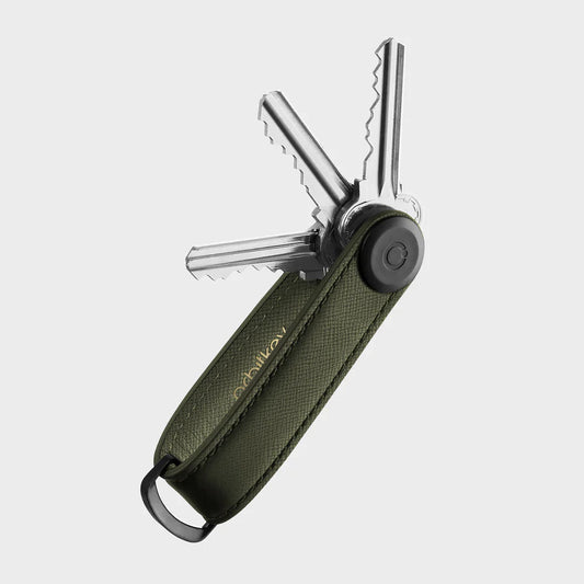 Orbitkey Key Organiser . Saffiano . Olive