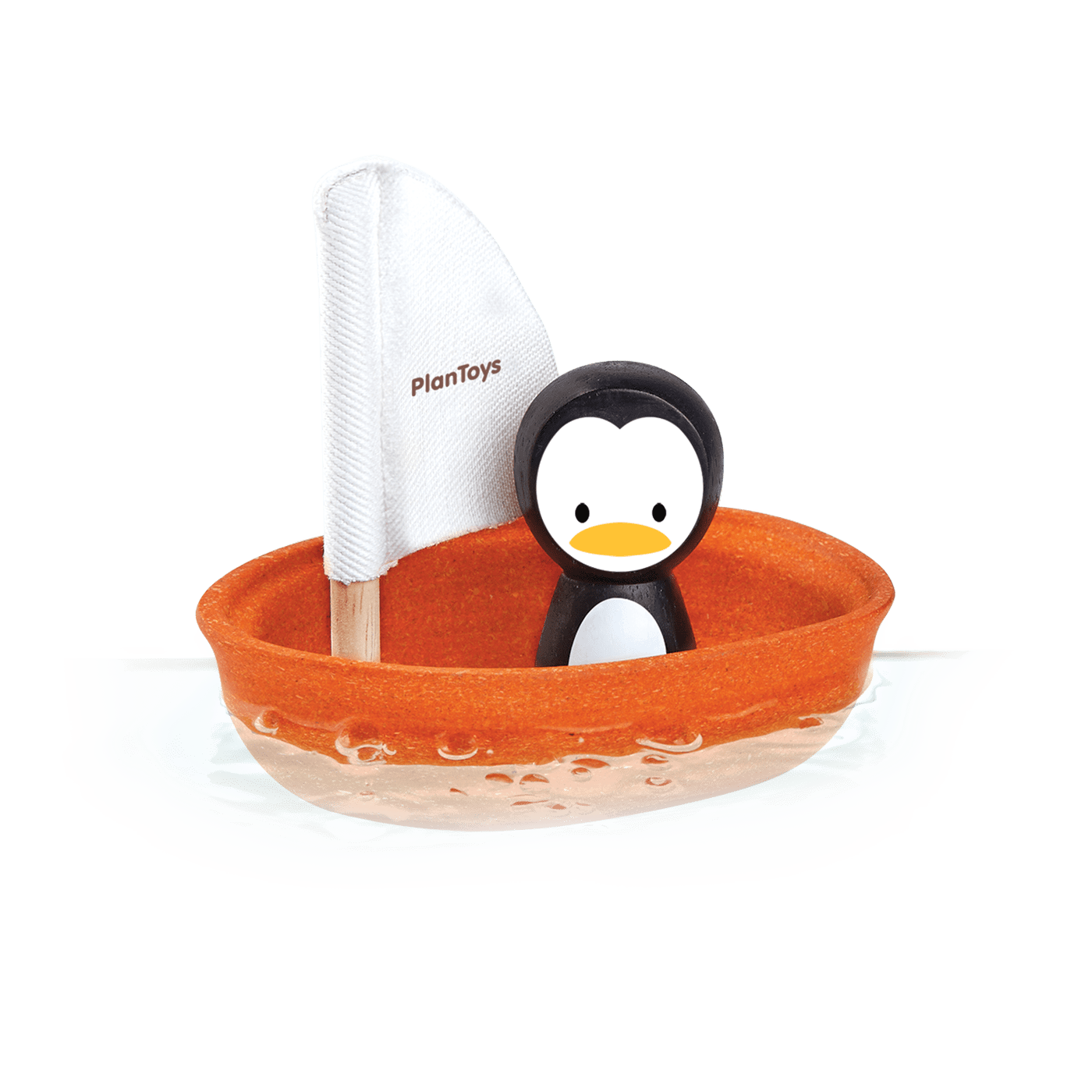 Plan Toy Penguin in boat