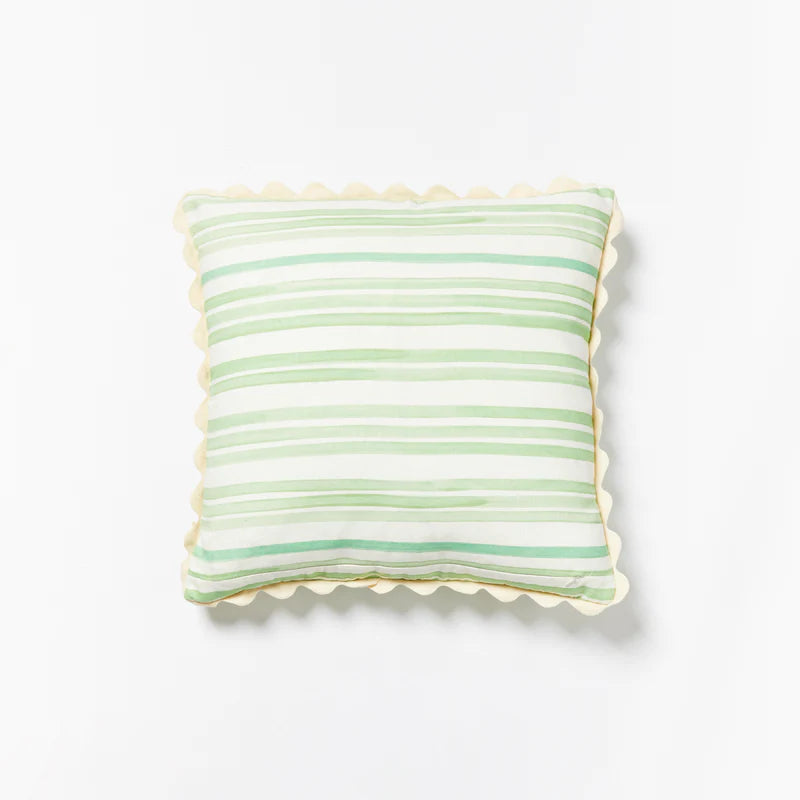 Bonnie and Neil stockist Perth Green Stripe cushions back