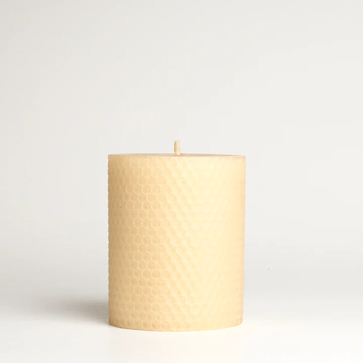 Australian Beeswax Candle . Rolled Pillars