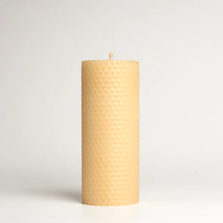 Australian Beeswax Candle . Rolled Pillars