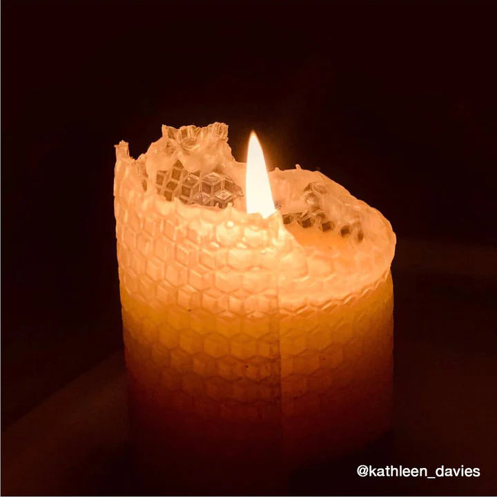 Australian Beeswax Candle . Rolled Pillars