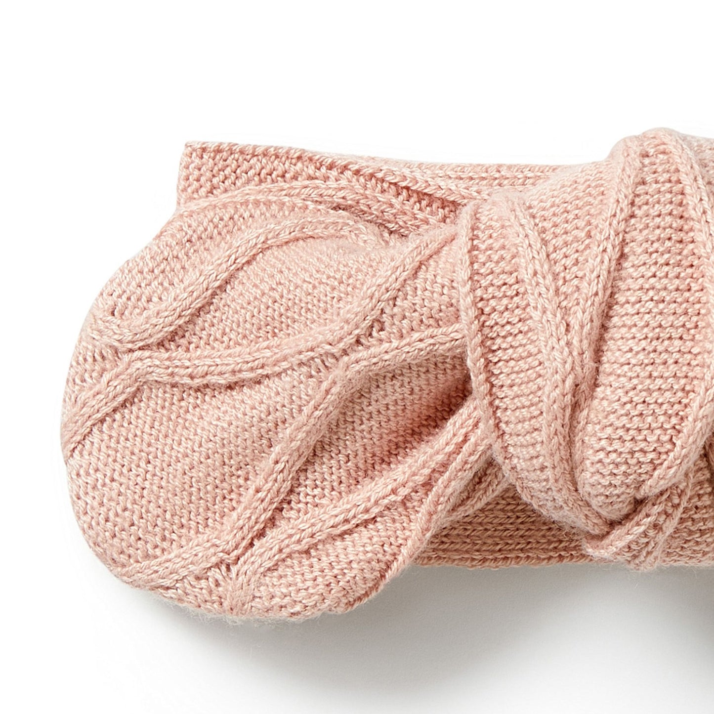 Knitted Cable Headband . Rose