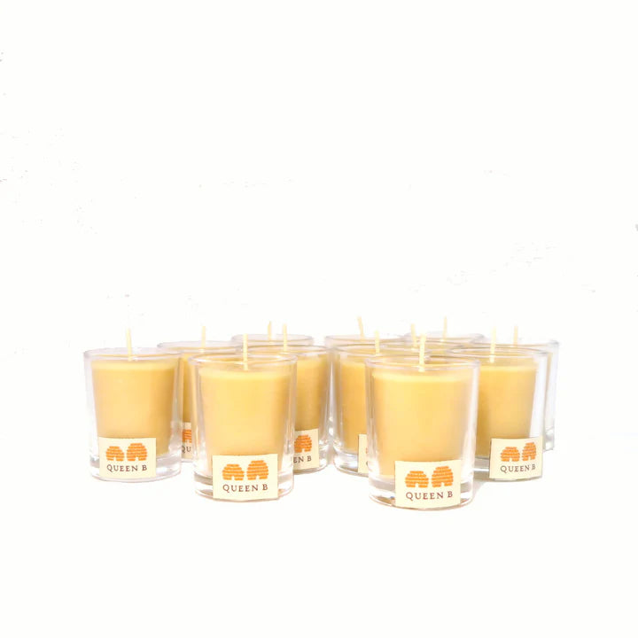 Australian Beeswax Candle . Glass Votive